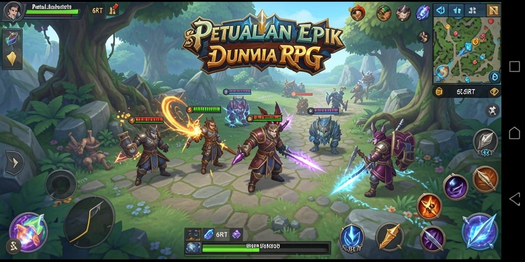 Tangkapan layar utama 6RT menunjukkan aksi seru dalam pertempuran RPG.