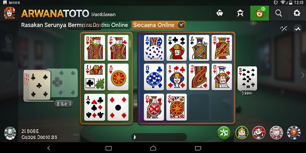 Screenshot gameplay ARWANATOTO menampilkan aksi menarik permainan domino.