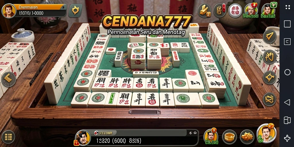 Tampilan gameplay CENDANA777 dengan suasana Mahjong yang menawan.