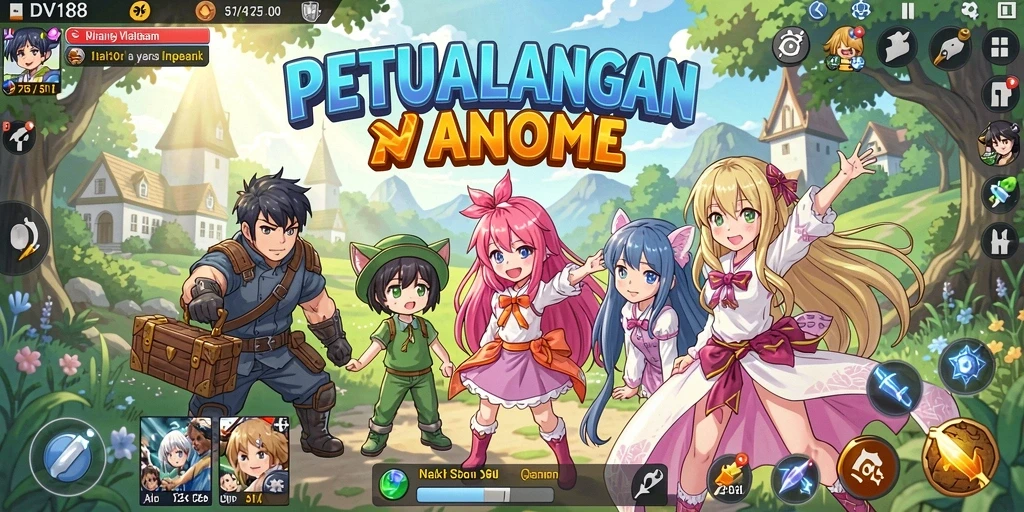 Gameplay menarik dalam DV188 dengan karakter anime yang hidup.