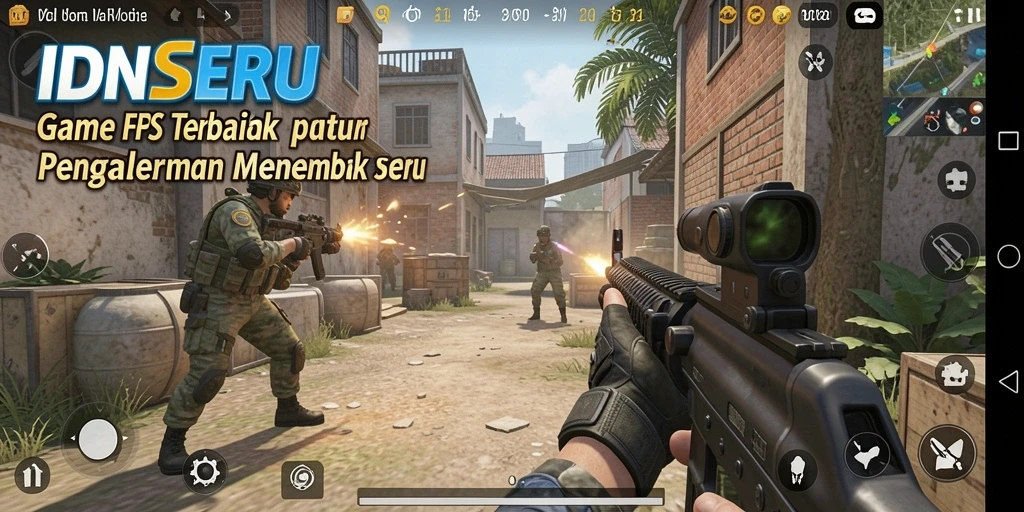 Screenshot <strong>IDNSERU</strong> menampilkan pertempuran FPS yang seru dan mendebarkan.