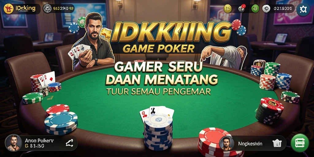 Screenshot gameplay IDRKING menampilkan serunya permainan poker.