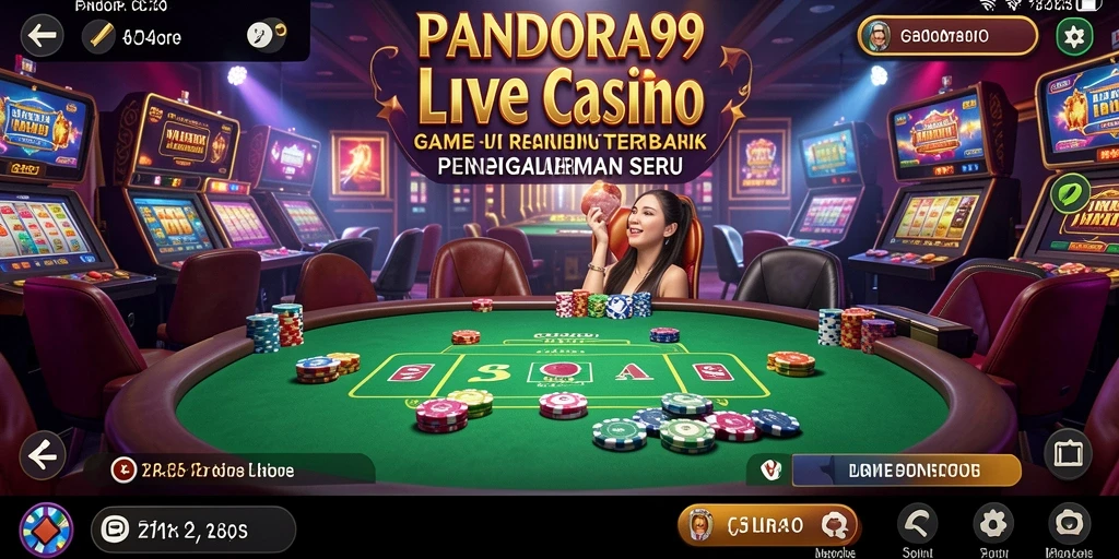 Tampilan permainan Live Casino di PANDORA99 dengan dealer profesional.