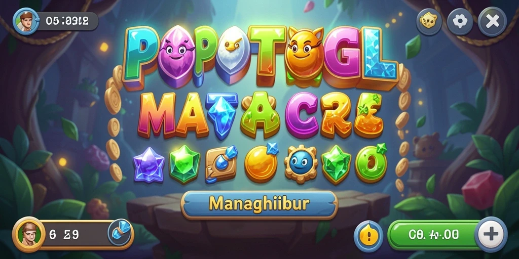 Tampilan gameplay Match-3 yang seru dari POPOTOGEL.
