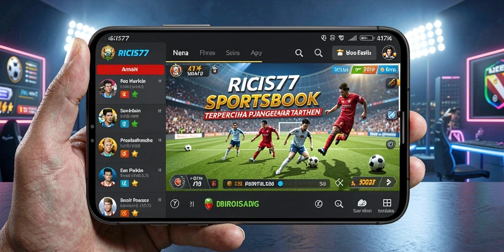 Tampilan antarmuka RICIS77 yang menonjol dengan fitur sportsbook menarik.