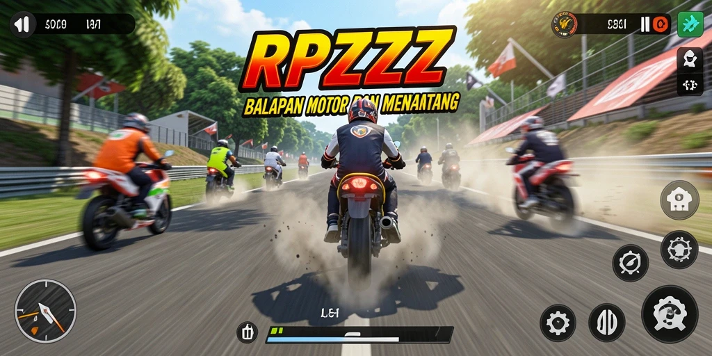 Tampilan aksi balapan seru di game RPZZZ.
