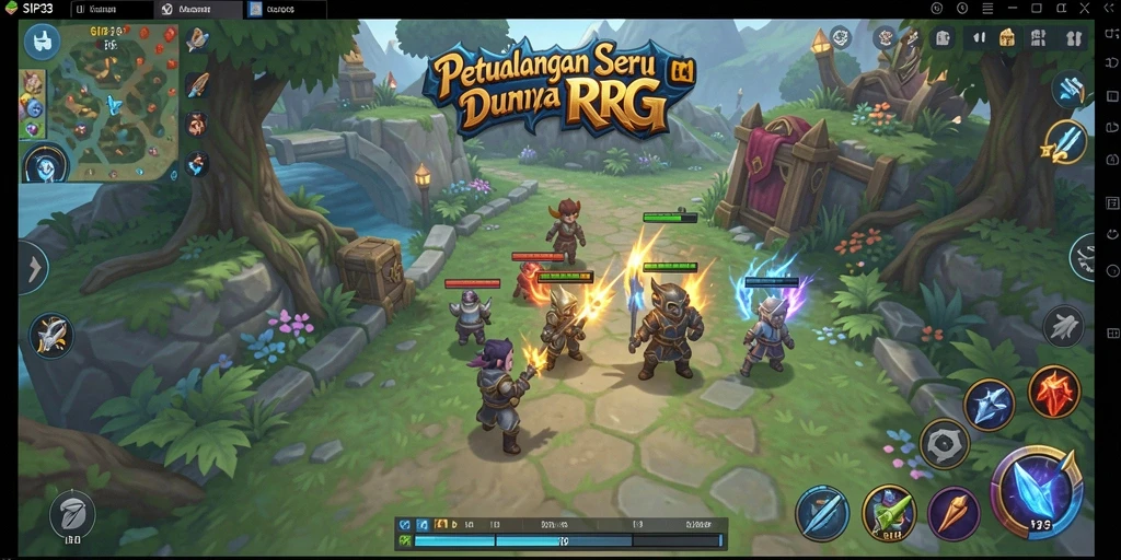 Tangkapan layar menunjukkan aksi pertarungan seru dalam game RPG SIP33.