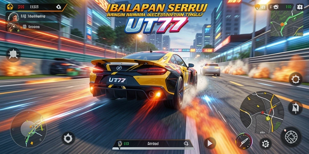 Tampilan gameplay UT77 yang seru dan mendebarkan saat balapan.